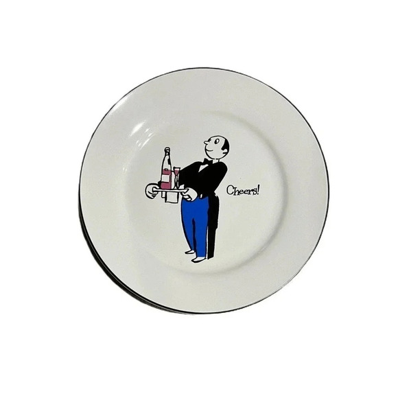 SET (4) Rosanna Italian Waiter Salad Plates Appetizer Salute Cheers 8” Sante - Picture 6 of 7